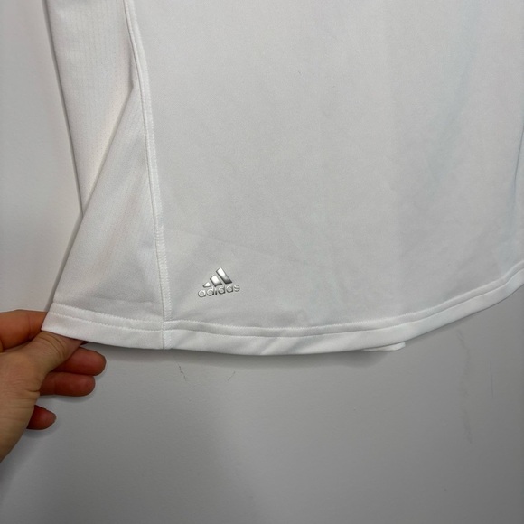 Adidas White Sleeveless Collared Golf Polo Shirt Size Medium Activewear - Picture 4 of 7
